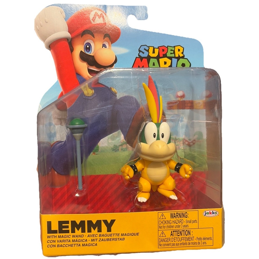 Jakks Super Mario LEMMY Koopa w/ Wand 4" Figure World Of Nintendo BRAND NEW